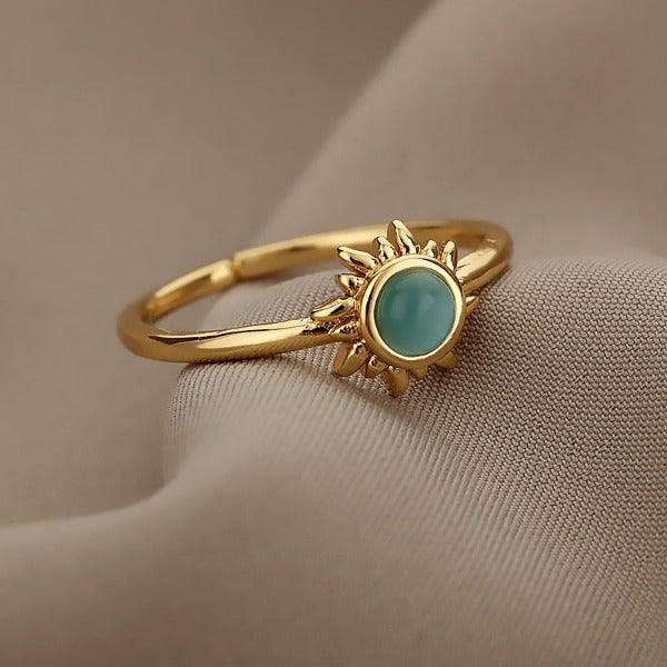 Sonnenring Damen Opal Stern Ring
