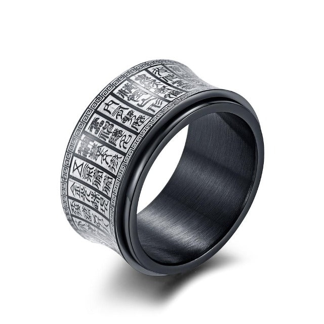 Tibetischer Mantra-Ring Silber