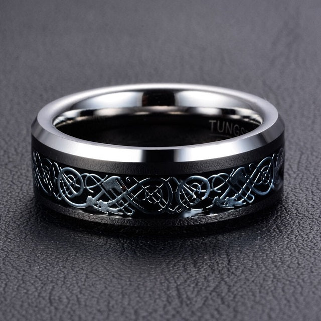 Wikinger Jarl Ring Silber und Schwarz