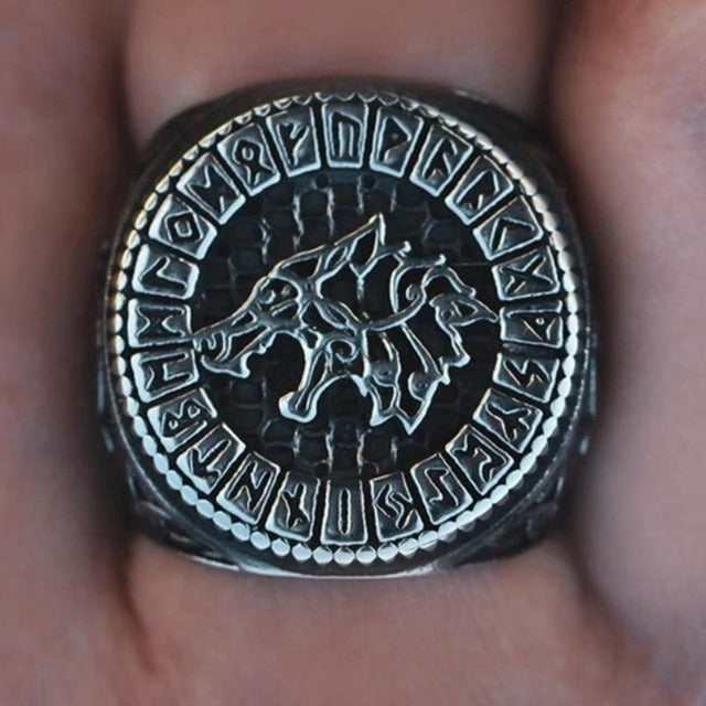 Wikinger-Ring Fenrir-Wolf