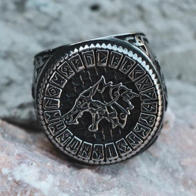 Wikinger-Ring Fenrir-Wolf