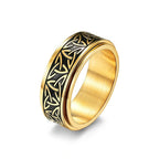 Wikinger-Ring Ragnar drehbarer goldener Ring 