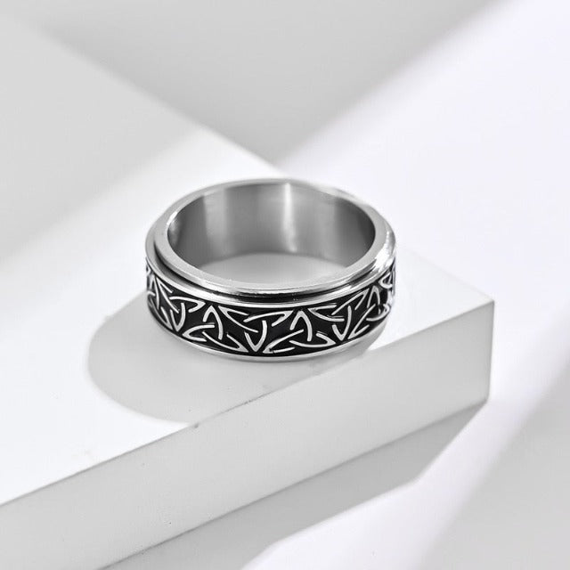Wikinger-Ring Ragnar drehbarer silberner Ring