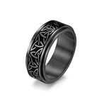 Wikinger-Ring Ragnar drehbarer schwarzer Ring