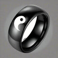 Yin Yang Ring in schwarzer Farbe 