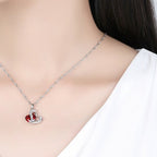 Schmuck Herz Halskette und Ohrringe rot