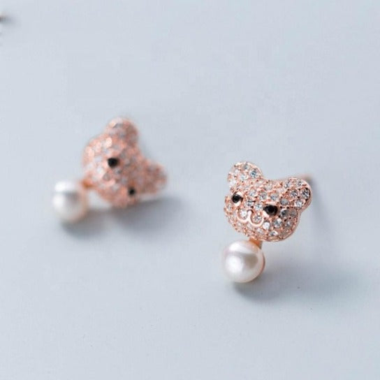 Ohrstecker Bär Roségold