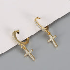 Ohrringe mit Kreuz Gold & Silber gold