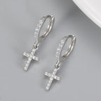 Ohrringe mit Kreuz Gold & Silber silber