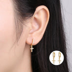 Ohrringe mit Kreuz Gold & Silber gold
