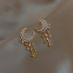 Mond- und Stern-Ohrringe aus Gold & Diamanten
