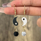 Hängende Yin Yang Ohrringe Gold & Silber gold