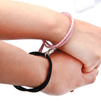 Magnetarmband Paar schwarz und rosa
