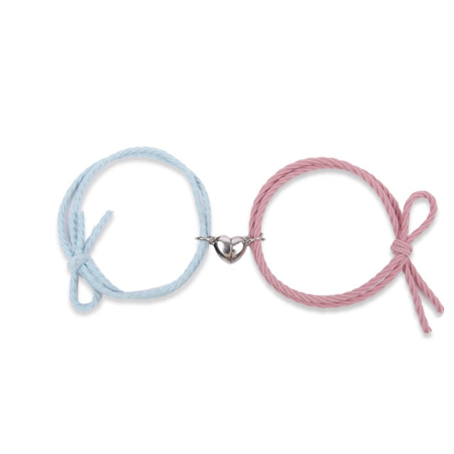 Magnetarmband Paar blau und rosa