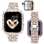 Apple Watch Armband mit Diamantgehäuse in Gold