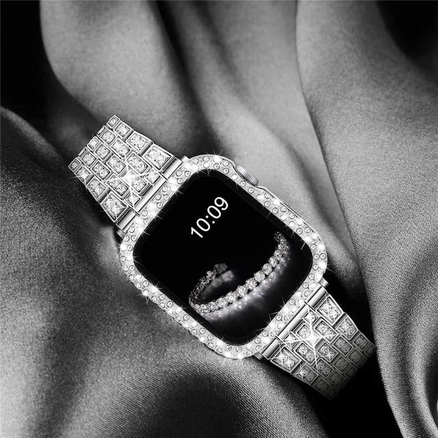 Apple Watch Armband mit Diamantgehäuse