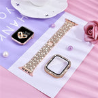 Apple Watch Armband mit Diamantgehäuse in Roségold