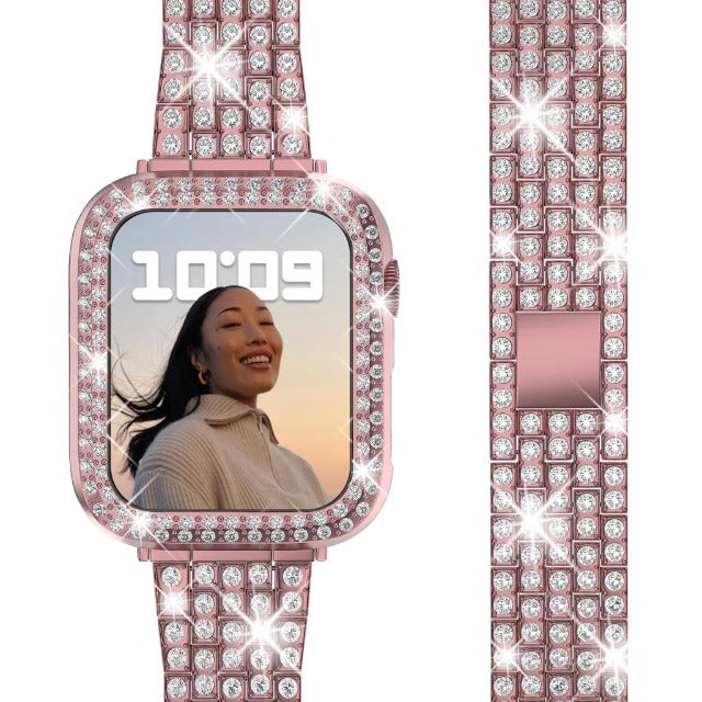 Apple Watch Diamant Armband für Damen in Rosa