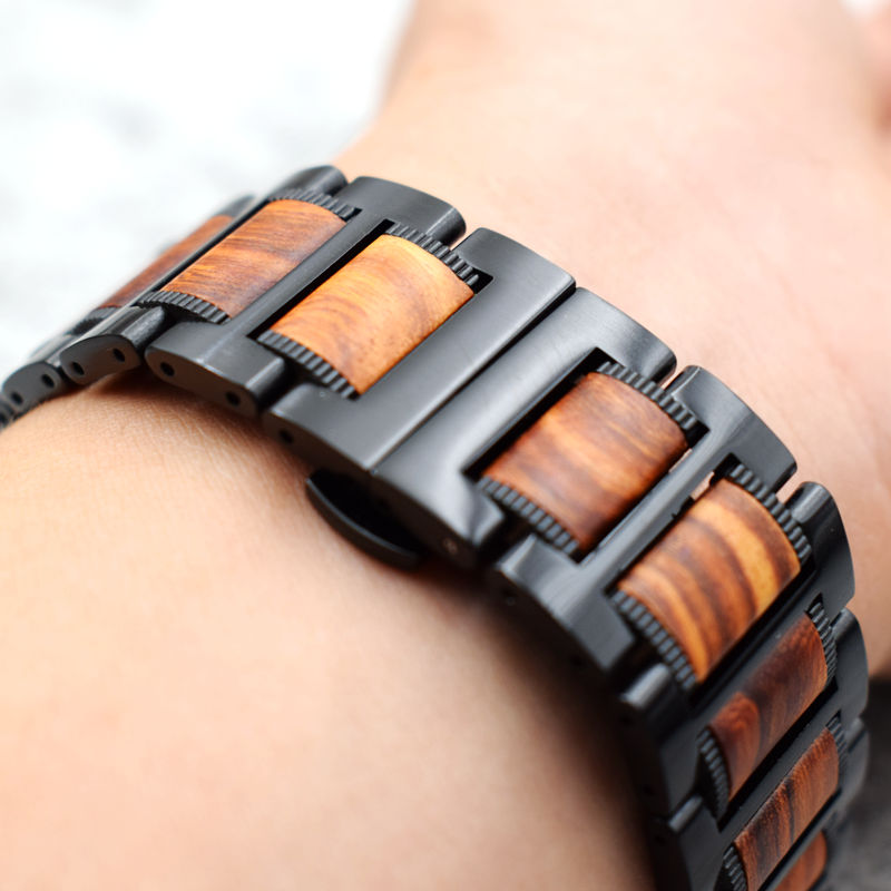 Apple Watch Armband aus Holz in Braun und Schwarz