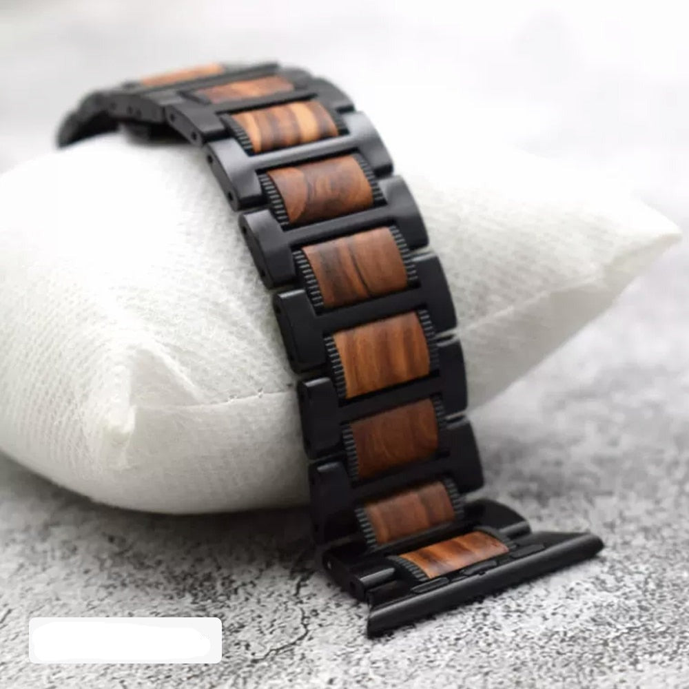 Apple Watch Armband aus Holz in Braun und Schwarz