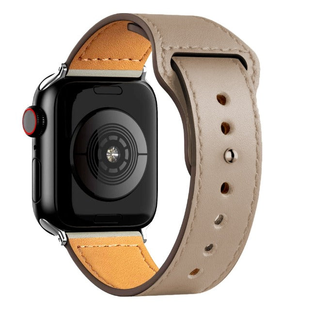 Apple Watch Armband aus gebrochen weißem Leder