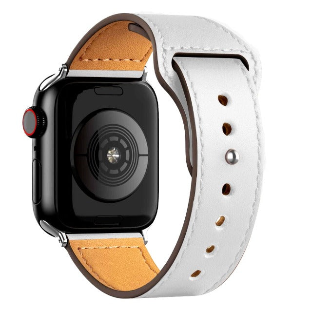 Apple Watch Armband aus weißem Leder
