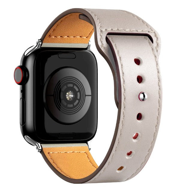 Apple Watch Armband aus gebrochen weißem Leder