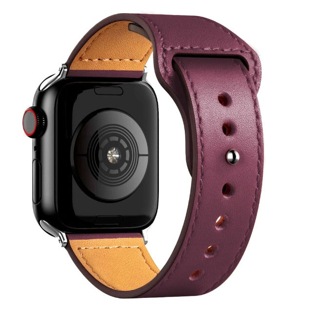 Apple Watch Armband aus bordeauxrotem Leder