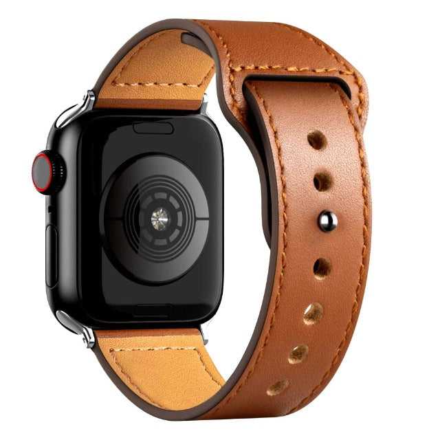 Apple Watch Armband aus braunem Leder