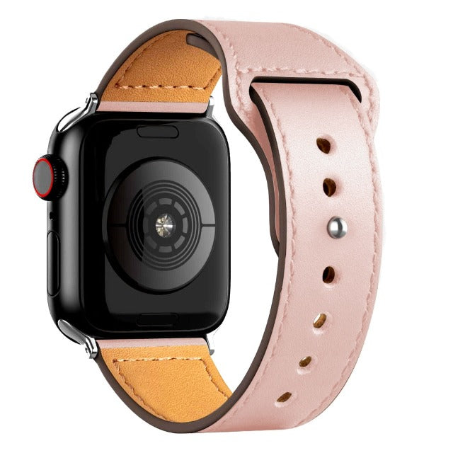 Apple Watch Armband aus rosafarbenem Leder