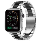 Apple Watch Armband aus silbernem und schwarzem Metall