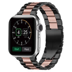 Apple Watch Armband aus schwarzem und roségoldenem Metall