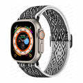Apple Watch Armband aus gewebtem Nylon in Weiß und Schwarz