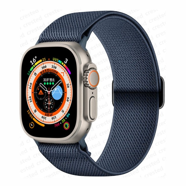 Apple Watch Armband aus gewebtem Nylon in Marineblau