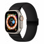 Apple Watch Armband aus gewebtem Nylon in Schwarz