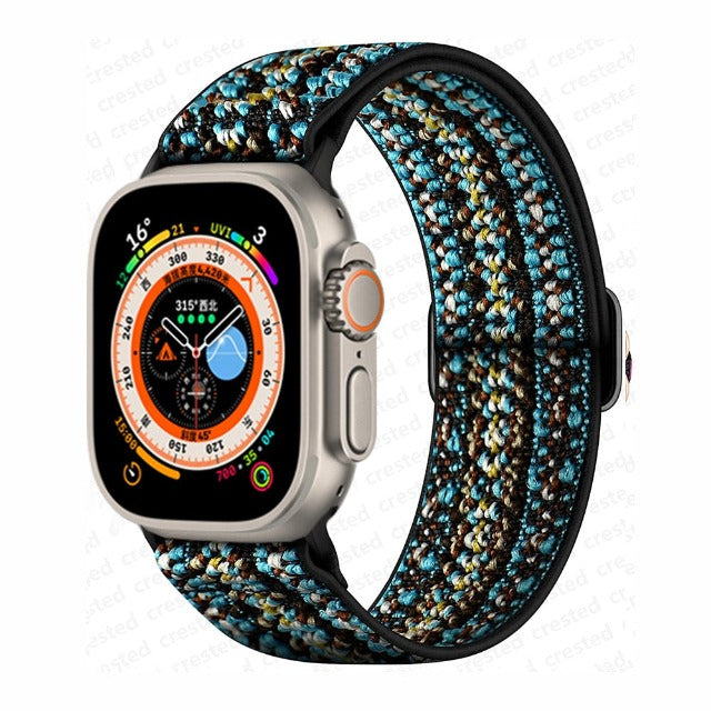 Apple Watch Armband aus gewebtem Nylon in Türkis