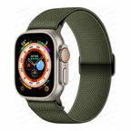 Apple Watch Armband aus gewebtem Nylon in Khaki-Grün