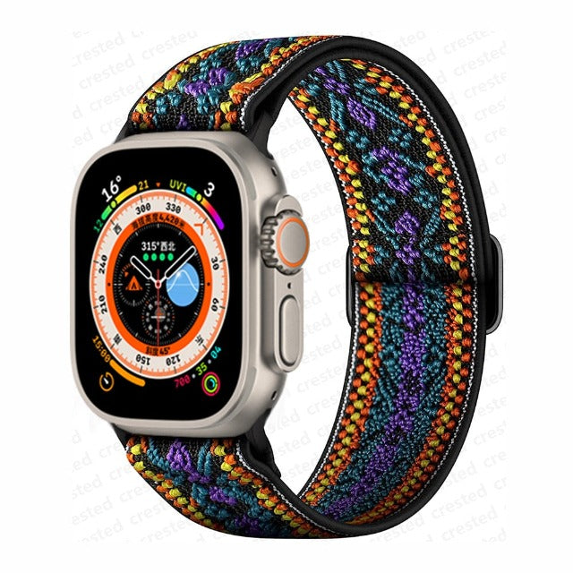 Apple Watch Armband aus gewebtem Nylon in Violett