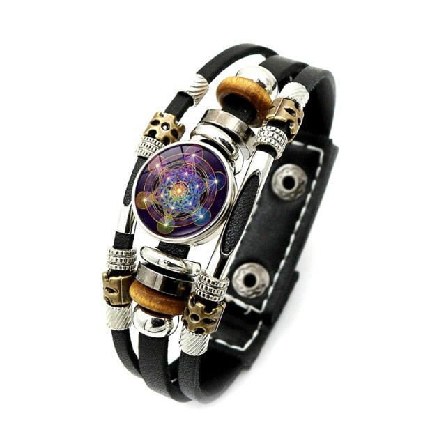 Erzengel Metatron Lederarmband Gourmette