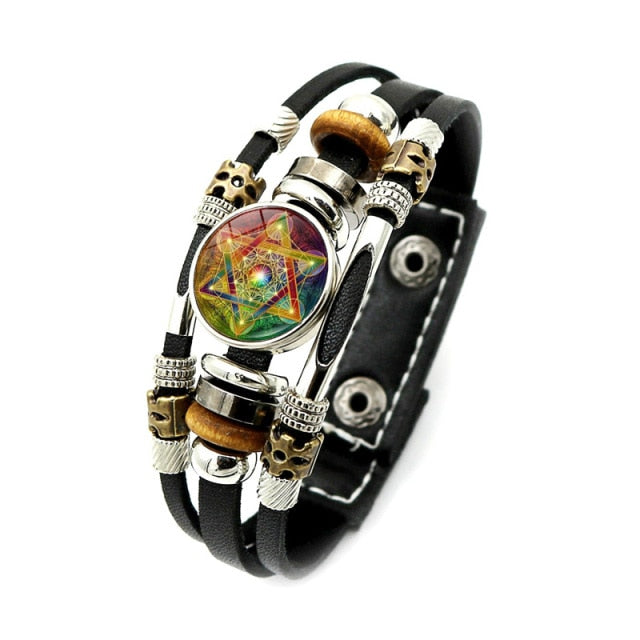 Erzengel Metatron Lederarmband Gourmette