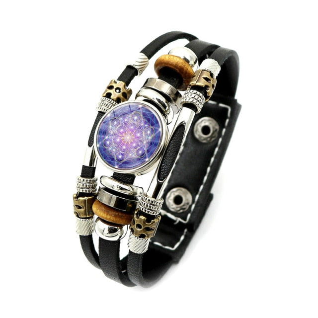 Erzengel Metatron Lederarmband Gourmette