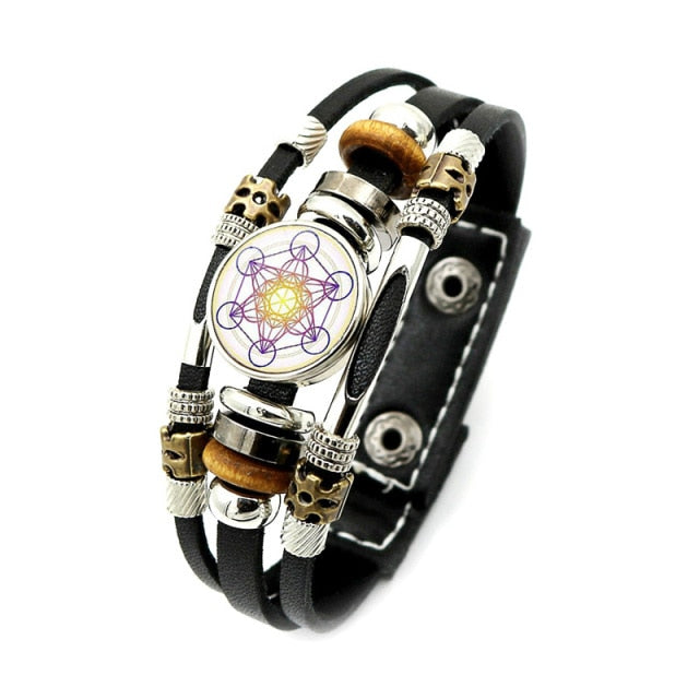 Erzengel Metatron Lederarmband Gourmette
