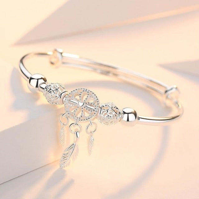 Traumfänger-Armband Gourmette aus Silber
