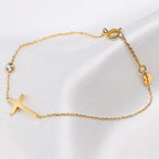 Armband mit Kreuz für Damen Gold & Silber gold