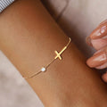 Armband mit Kreuz für Damen Gold & Silber gold