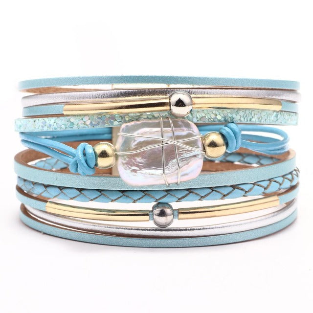 Boho-Chic Armband blau