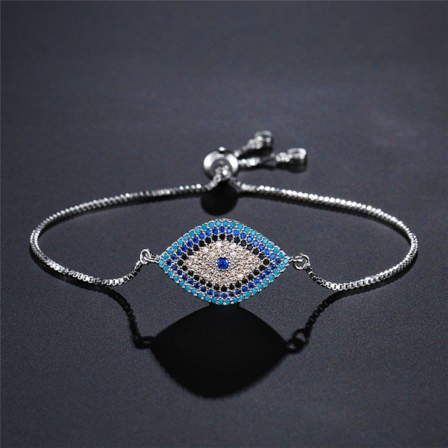 Armband gegen den bösen Blick Blau Griechisch Türkisch Matiasma Mataki Gourmette Silber 2