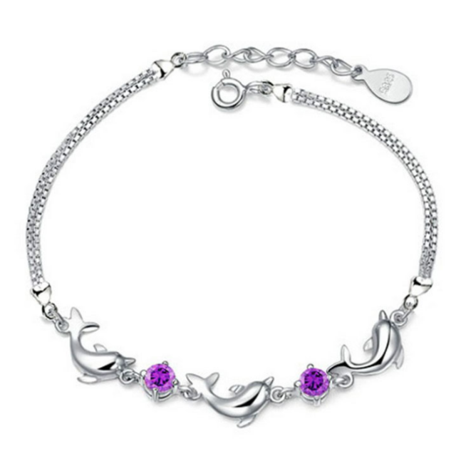 Delfin Armband Silber lila