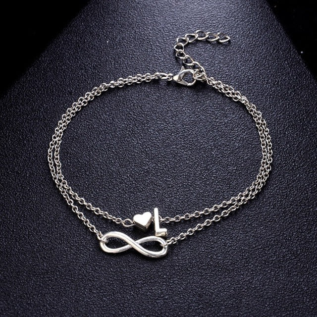 Personalisierbares Fußkettchen aus Silber für Damen