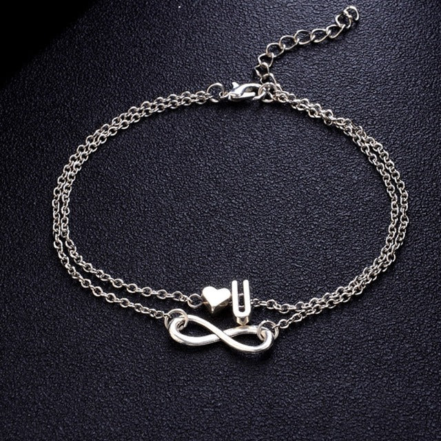 Personalisierbares Fußkettchen aus Silber für Damen